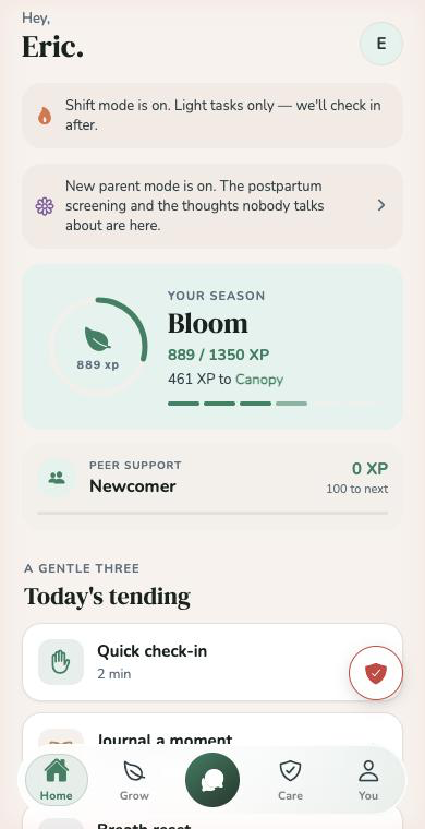HeadStrong home dashboard